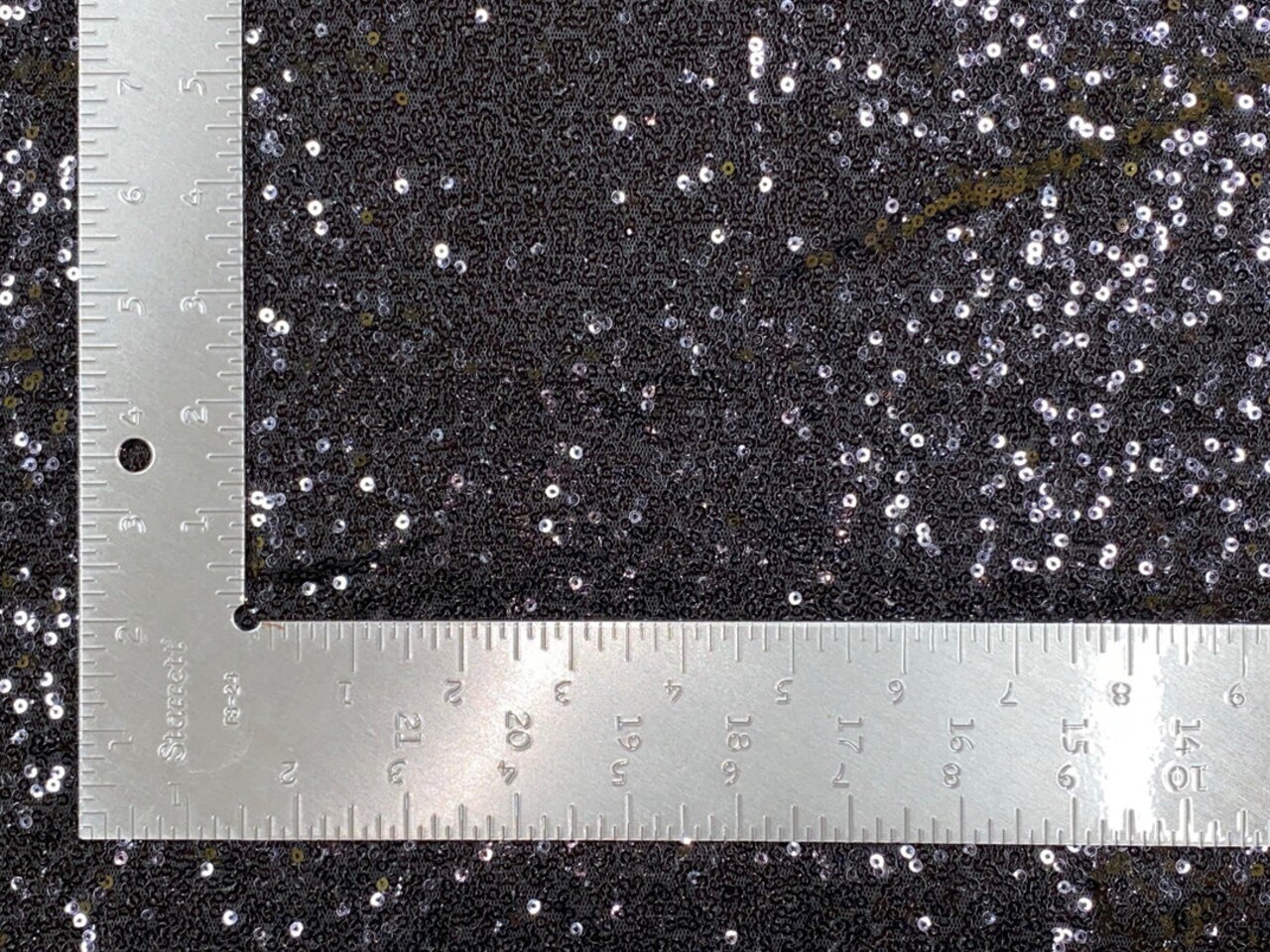 1 Yard 3mm Mini Shiny Sequins on Poly Spandex Mesh Fabric Sparkly Stretch 58"-60" Width